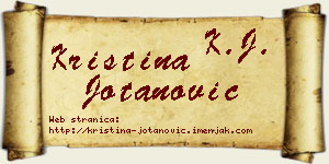 Kristina Jotanović vizit kartica